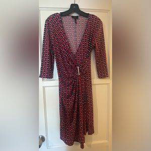 Laundry by Design deep pink & black chain dress *petite*